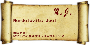 Mendelovits Joel névjegykártya